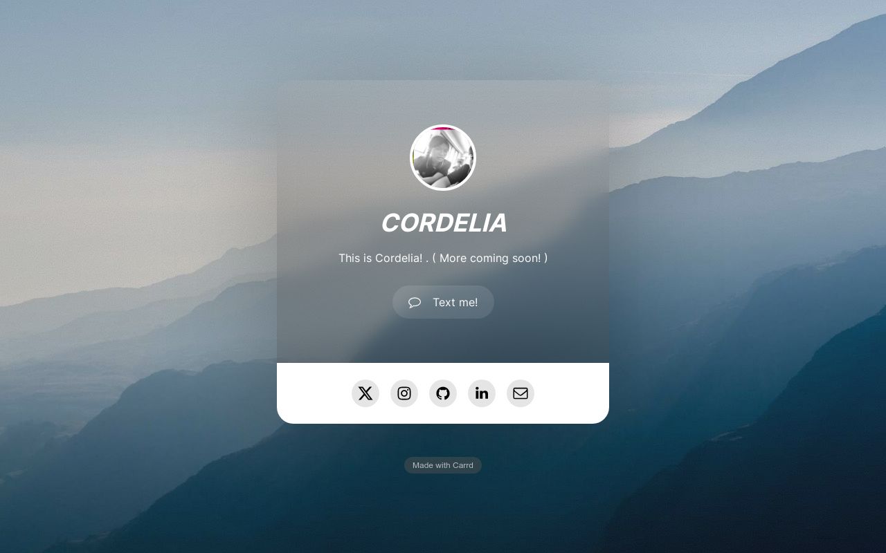 Carrd profile picture for @cords